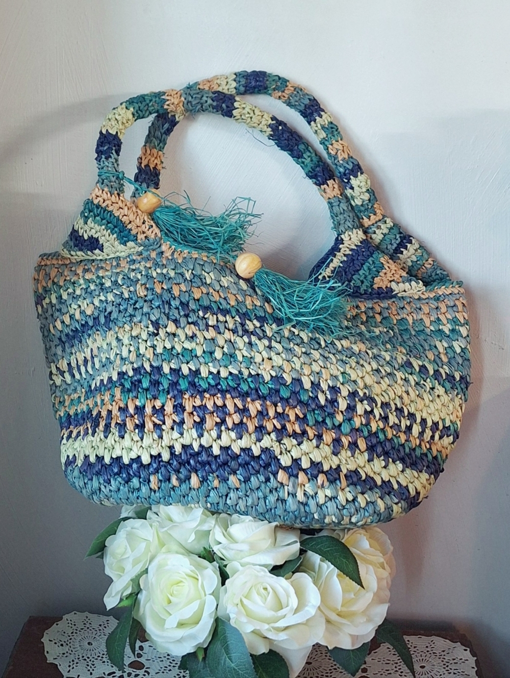 Flora Bella Woven Raffia Tote Or Shoulder Bag